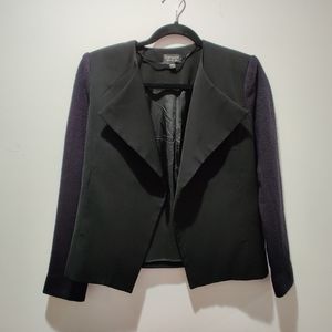 Topshop black jacket blazer blue sleeves size 4
